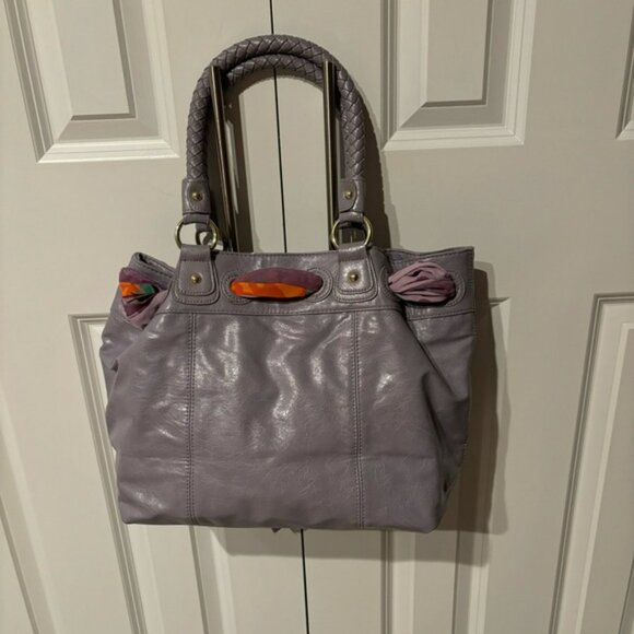 ALDO Mauve Rope Strap Style Soft Handbag with Scarf - Picture 4 of 14
